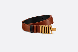 D-Fence Reversible Belt • Cognac-Color and Black Smooth Calfskin, 30 MM