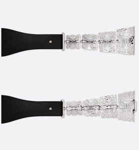 Dior Métamorphose Belt • Black Matte Calfskin and Silver-Finish Metal, 10 CM