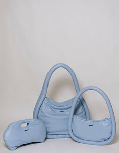 Dumpling textured blue bag
