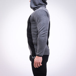 GREY X-ZIPPER HOODIE