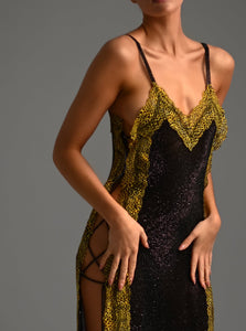 Remi Maxi Dress in Yellow Cheetah Ready To Ship