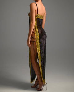 Remi Maxi Dress in Yellow Cheetah Ready To Ship