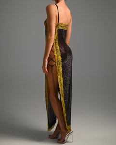 Remi Maxi Dress in Yellow Cheetah