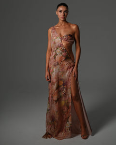 Anthia Maxi Dress in Rose Silk