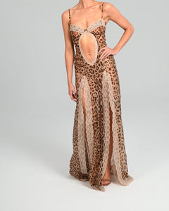 Kora Maxi Dress in Leopard Silk