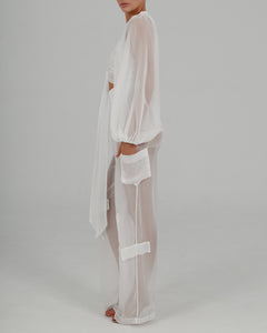 Alex High Waist Trousers in Ivory