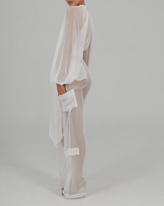 Alex High Waist Trousers in Ivory