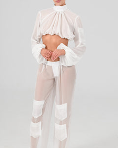 Alex Low Waist Trousers in Ivory