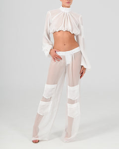 Alex Low Waist Trousers in Ivory