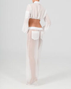 Alex Low Waist Trousers in Ivory