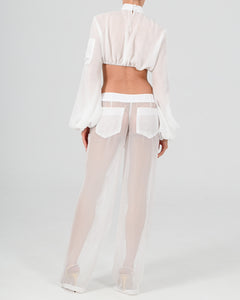 Alex Low Waist Trousers in Ivory