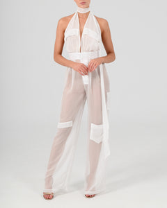 Alex Halter Jumpsuit in Ivory