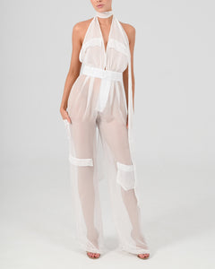 Alex Halter Jumpsuit in Ivory