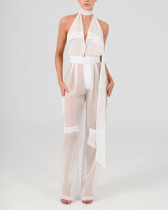 Alex Halter Jumpsuit in Ivory