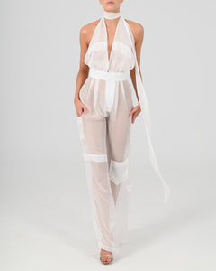 Alex Halter Jumpsuit in Ivory