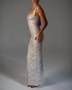 Antonia Maxi Dress in Crystal