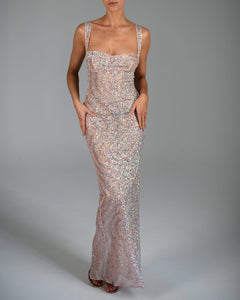 Antonia Maxi Dress in Pink Champagne