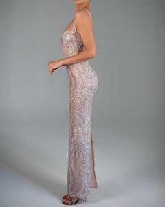 Antonia Maxi Dress in Pink Champagne