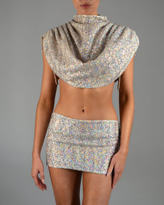Antonia Low Waist Skirt in Crystal Ready To Ship
