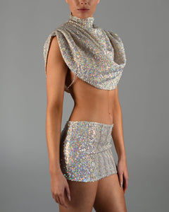 Antonia Low Waist Skirt in Crystal Ready To Ship