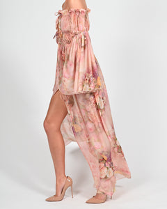 Ava Maxi Dress in Rose Silk Ready to Ship