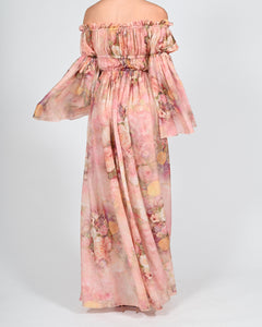 Ava Maxi Dress in Rose Silk Ready to Ship