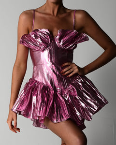 Dolce Playsuit in Pink Crinkle Ready To Ship