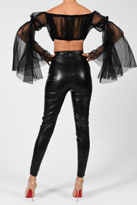 High Waisted Leather Trousers Ready To Ship