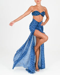 Anthia Bralette in Azul Leopard Ready To Ship