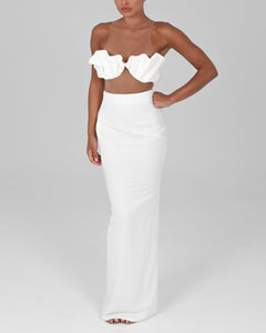 Pearl Maxi Skirt in Ivory Ready To Ship