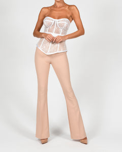 Evangeline Corset in White Lace Ready To Ship
