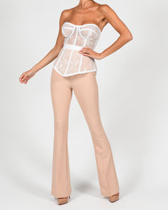 Evangeline Corset in White Lace Ready To Ship