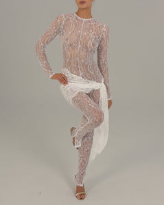 Verity Jumpsuit in White Ready To Ship