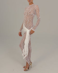 Verity Jumpsuit in White Ready To Ship