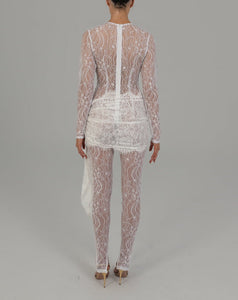 Verity Jumpsuit in White Ready To Ship