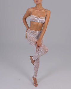 Francesca Leggings in White Ready To Ship