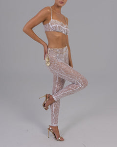 Francesca Leggings in White Ready To Ship