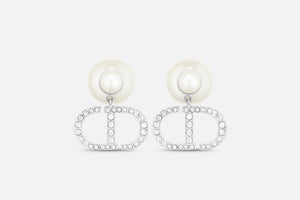 Dior Tribales Earrings • Silver-Finish Metal with White Resin Pearls and Silver-Tone Crystals