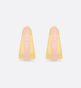 Dior Code Earrings • Gold-Finish Metal and Melocoton Pink Lacquer