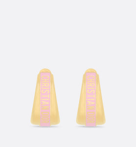 Dior Code Earrings • Gold-Finish Metal and Melocoton Pink Lacquer