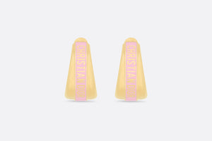 Dior Code Earrings • Gold-Finish Metal and Melocoton Pink Lacquer