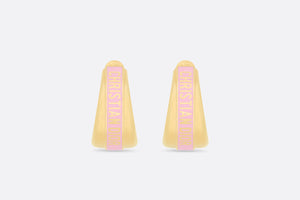 Dior Code Earrings • Gold-Finish Metal and Melocoton Pink Lacquer