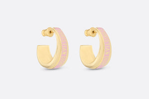 Dior Code Earrings • Gold-Finish Metal and Melocoton Pink Lacquer