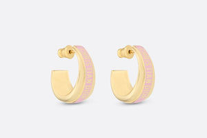 Dior Code Earrings • Gold-Finish Metal and Melocoton Pink Lacquer