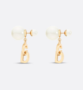 Dior Tribales Earrings • Gold-Finish Metal and White Resin Pearls