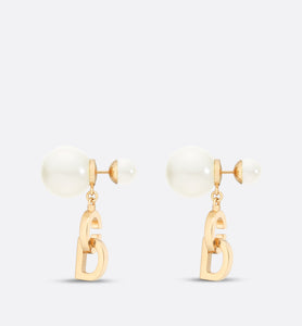 Dior Tribales Earrings • Gold-Finish Metal and White Resin Pearls