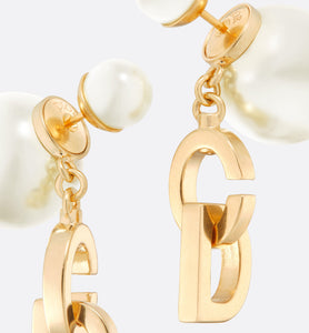 Dior Tribales Earrings • Gold-Finish Metal and White Resin Pearls