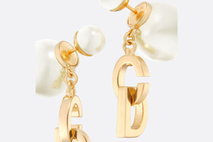 Dior Tribales Earrings • Gold-Finish Metal and White Resin Pearls