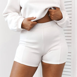 Essential Ribbed Shorts - Cream