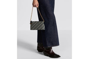 30 Montaigne Mini Shoulder Bag • Blue Dior Oblique Jacquard